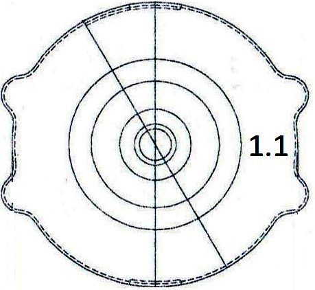 Крышка (пробка) радиатора для автомобилей Dodge/Chrysler/Jeep 1.1 bar