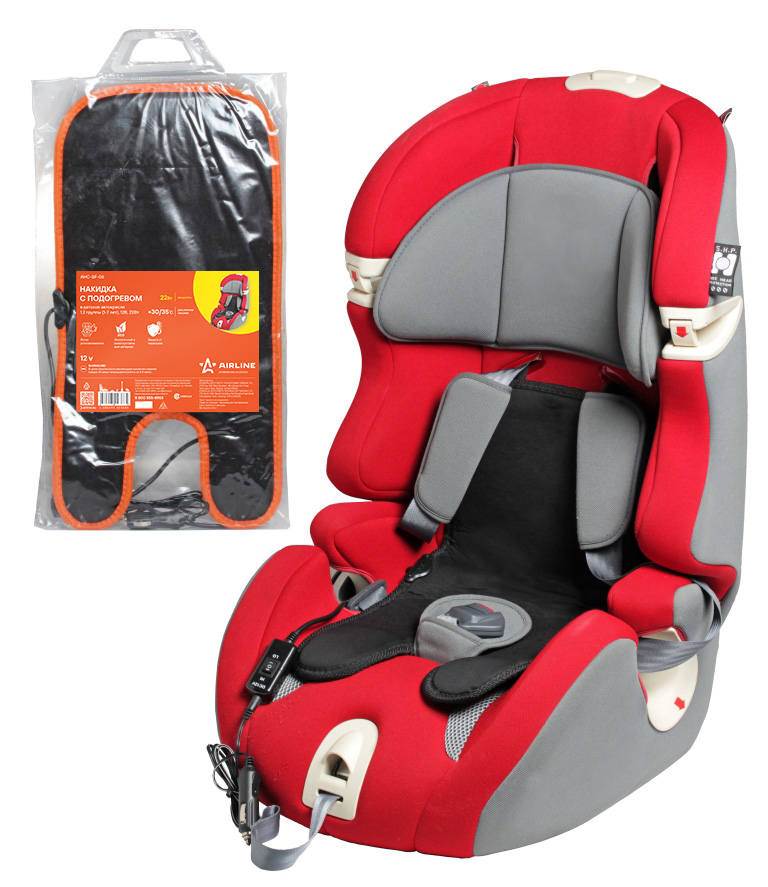 Накидка с подогревом в детское автокресло 1,2 группы(1-7лет), 12В, 22Вт