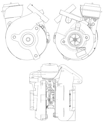 Турбокомпрессор для а/м Nissan Pathfinder(05-)/Navara (05-) 2.5D [YD25DDTi] (тип GT2056V)