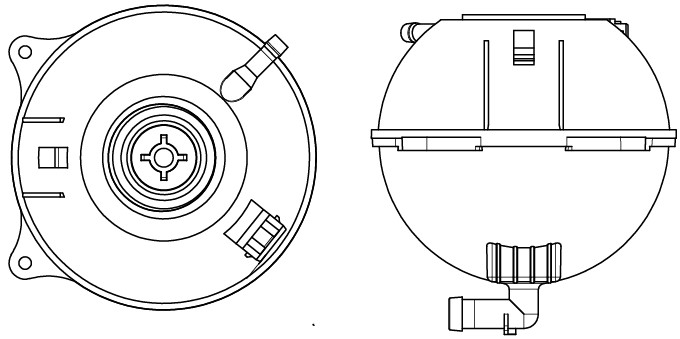 Бачок расширительный охл. жидкости для а/м VW Passat B3/B4 (88-)/Golf III (91-)/IV (97-) (с разъемом под датчик)