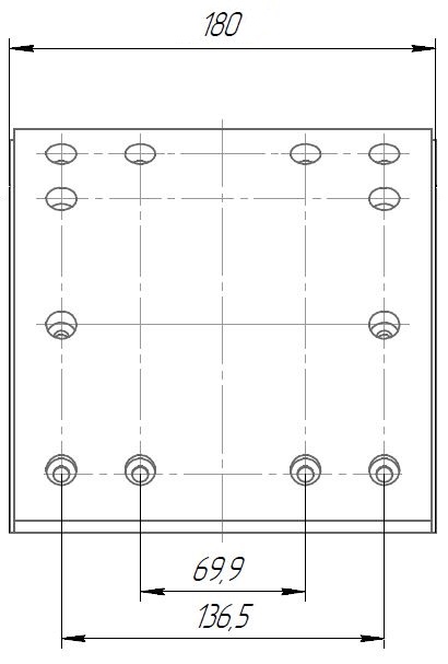Накладка тормозной колодки для прицепов BPW/SAF (WVA 19036/19037) ремкомплект 4+4 шт. R2 с заклёпками