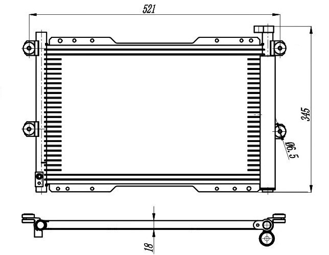 Радиатор кондиционера для автомобилей Jimny II (98-) (со встроенным ресивером)