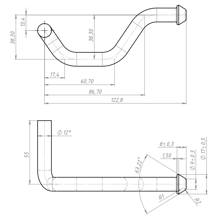 Кронштейн переднего дополнительного глушителя для автомобилей Лада 2170 Priora