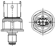 Датчик давления топлива для автомобилей ГАЗ/ПАЗ с двигателем Cummins ISF 3.8D ЕВРО-4