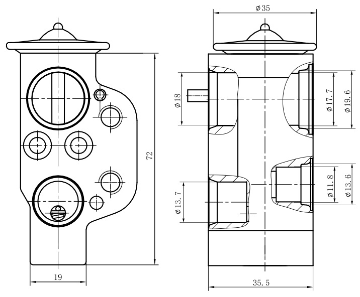 Клапан расширительный кондиционера (ТРВ) для автомобилейи Audi A4 (B8) (07-)/Q5 (08-)