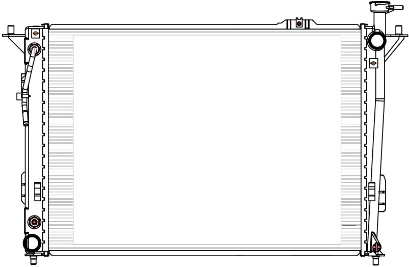 Радиатор охлаждения для а/м Hyundai Santa Fe (CM) (06-) (рестайлинг 09-) 2.4i (тип Halla)