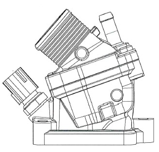Термостат для автомобилей Volvo XC90 (02-) 2.4D/2.5T (90°С) ( алюминиевый корпус со штуцером)