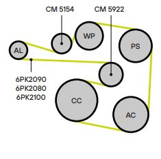 Ролик приводного ремня для автомобилей Jeep Grand Cherokee (10-) 5.7i/6.4i с натяжным механизмом