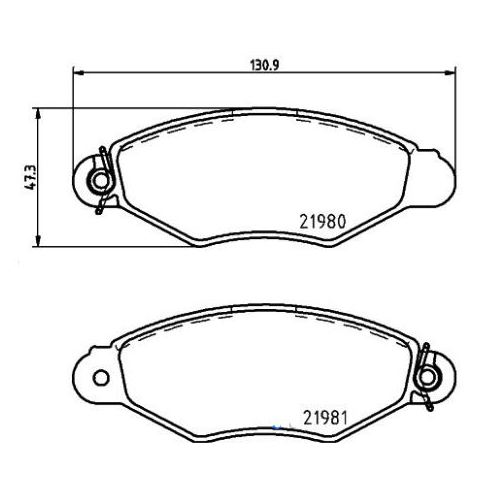 Колодки тормозные дисковые передние для автомобилей Renault Kangoo (97-) / Citroen Xsara (97-) без ABS (в комплекте с 2-мя датчиками)