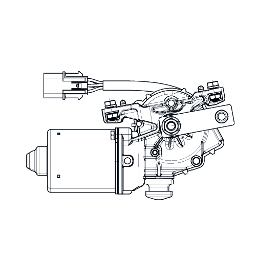 Моторедуктор стеклоочистителя для автомобилей Hyundai i20 (08-) (перед.)