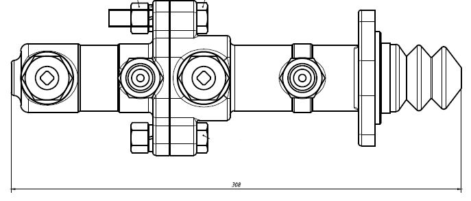 Цилиндр тормозной для автомобилей ГАЗ 3307 / 66 / 53 главный (с расширительным бачком)