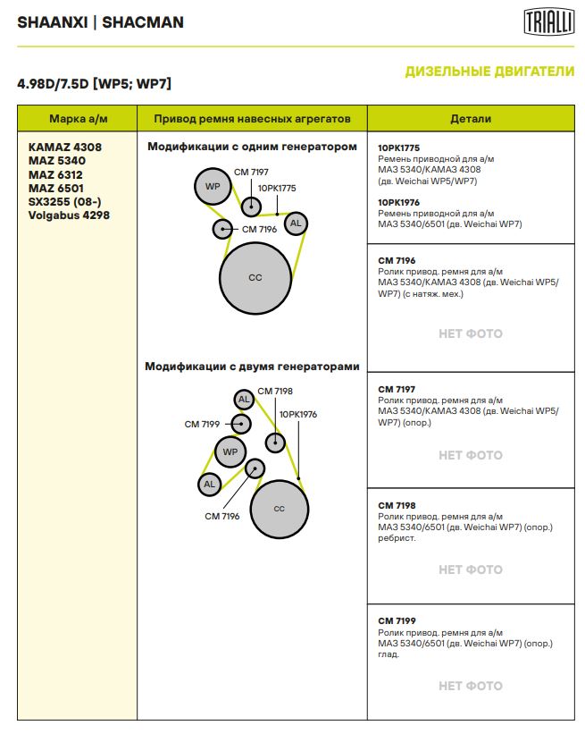 Ролик приводного ремня для автомобилей МАЗ 5340/6501 (дв. Weichai WP7) (опорный) гладкий