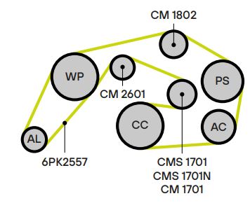 Ролик приводного ремня для автомобилей SsangYong Actyon (05-) 2.0d (с натяжным механизмом) с кронштейном и амортизатором