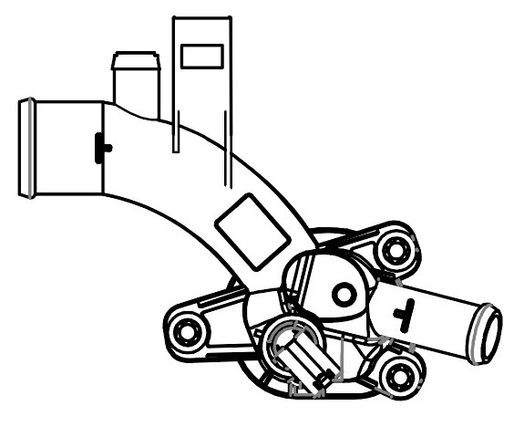 Фланец системы охлаждения для автомобилей Opel Astra J (10-)/Mokka (13-)/Zafira C (11-)/Meriva B (10-) 1.4T (пластиковый)