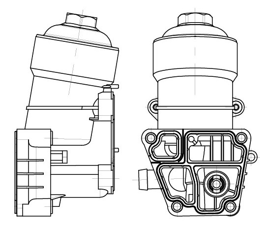 Корпус маслоохладителя для а/м VW Golf VI (08-)/Tiguan (08-) 1.6D/2.0D