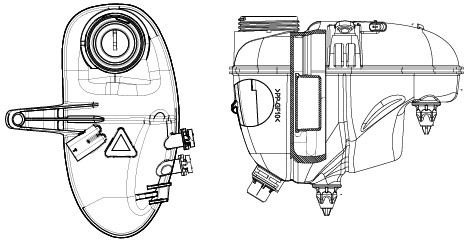 Бачок расширительный охлаждающей жидкости для а/м Mercedes-Benz S (W222) (13-) 3.6i/4.0i/4.7i/5.5i/6.0i