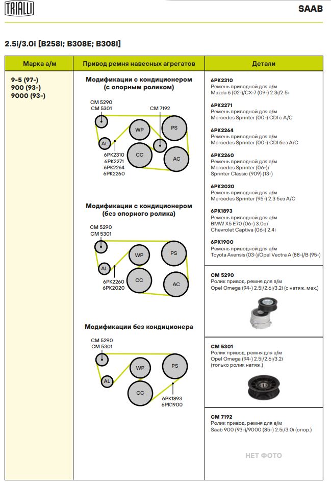 Ролик привод. ремня для автомобилей Opel Omega (94-) 2.5i/2.6i/3.2i (с натяж. мех.) (CM 5290)