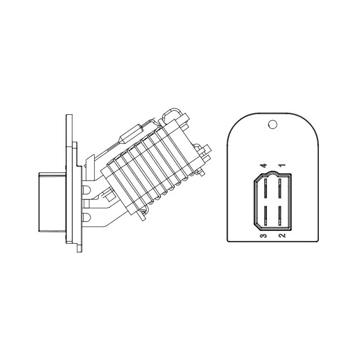 Резистор электровентилятора отопителя для автомобилей Лада 1118, 2170, 2110, 2112, 2123 (4-х контактный)