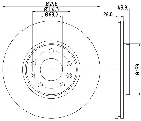 Диски тормозные для автомобилей Renault Megane III (08-) / Laguna (07-) / Scenic (09-) / Latitude (10-) передний d=296