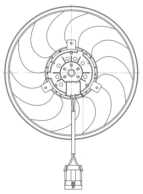 Электровентилятор кондиционера для автомобилей Opel Astra H (04-)/Zafira B (05-) (без кожуха)