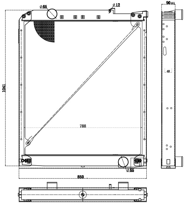 Радиатор охлаждения для а/м Foton Auman EST A (BJ 4189) (17-) с дв. Cummins ISG12E5