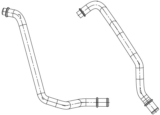 Патрубки отопителя для а/м Лада Vesta (15-)/Renault Logan II (12-)/Kaptur (16-) (алюм.) (комплект, 2шт.)