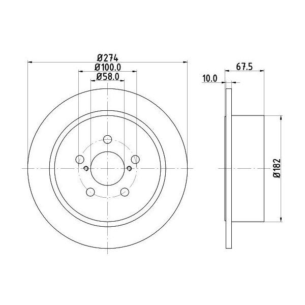 Диски тормозные для автомобилей Subaru Legacy IV (03-) задний d=274