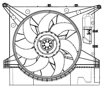 Электровентилятор охлаждения для автомобилей Volvo XC90 (02-) (с кожухом)
