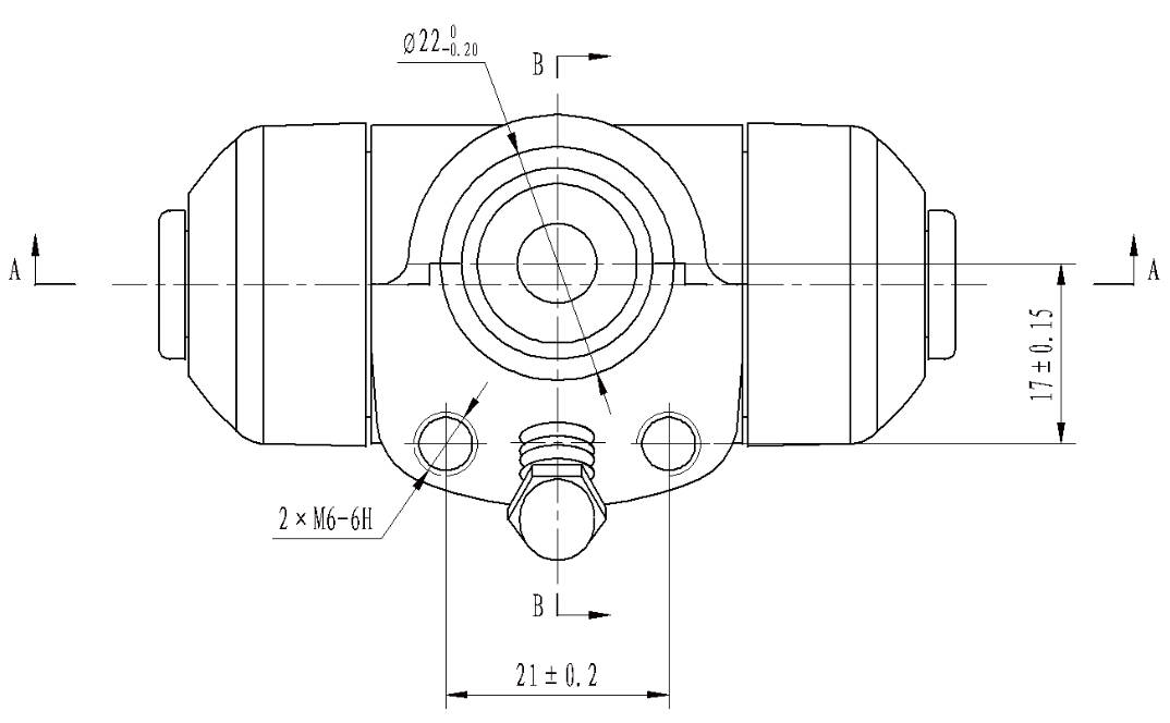 Цилиндр тормозной для автомобилей VW Caddy (96-) / Skoda Felicia (95-) задний левый / правый d=22.2мм