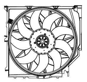 Электровентилятор охлаждения для автомобилей BMW X3 (E83) (04-) (с кожухом)