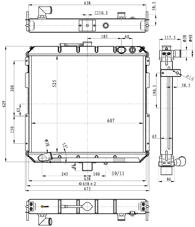 Радиатор охлаждения для автомобилей Валдай ММЗ Д-245