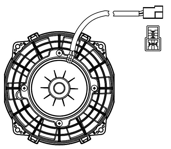Электровентилятор охлаждения универсальный; диаметр крыльчатки 184 мм. 12V (аналог Spal VA22-AP11/C-50A)