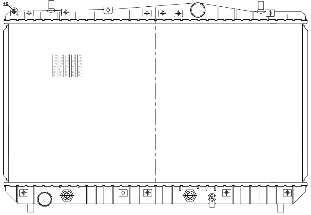 Радиатор охлаждения для автомобилей Lacetti (04-) 1.6i/1.8i AT (паяный)