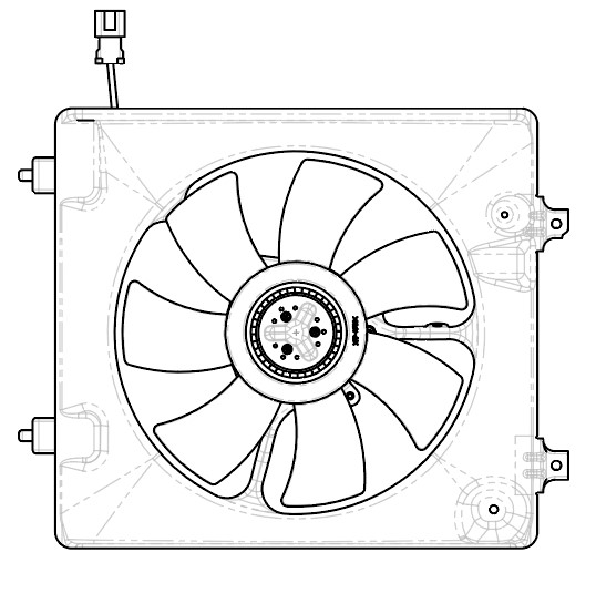 Электровентилятор кондиционера для автомобиля Honda CR-V III (06-) 2.0i (с кожухом)