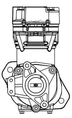 Компрессор воздушный для автомобилей КАМАЗ Компас 9 (43089)/Компас 12 (43082)/JAC N75/N80/N90/N120 ISF3.8 (1 цилиндр)