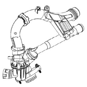 Термостат для автомобилей C (W205) (14-)/E (W213) (16-) [M274] (с корпусом; изогнутые трубки)