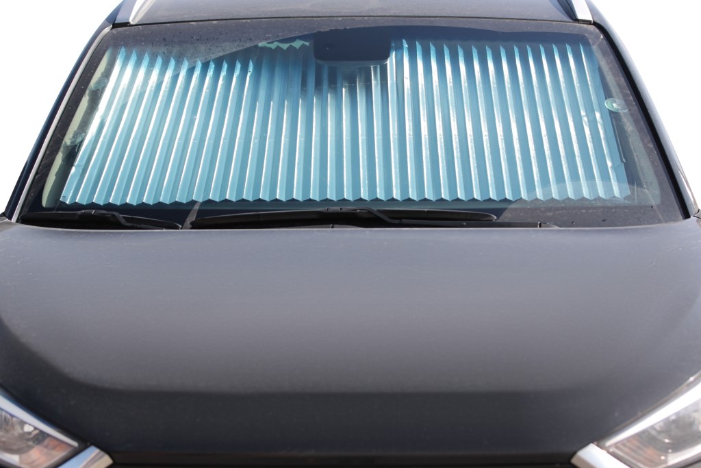 Шторка солнцезащитная 80см на лобовое/заднее стекло, раздвижная, серая