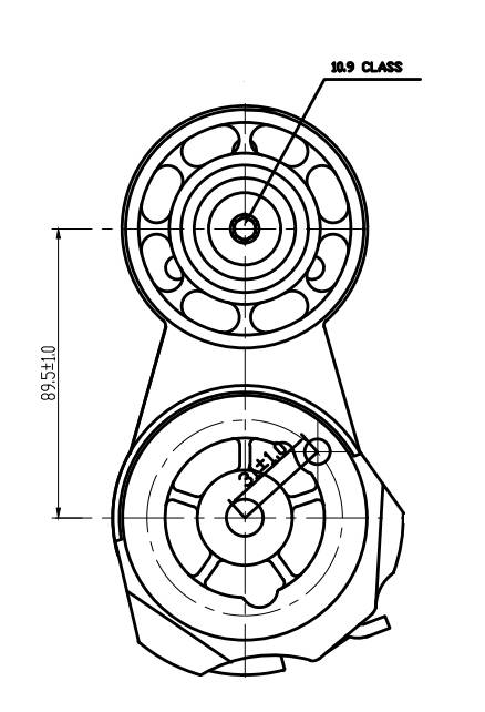 Ролик приводного ремня для автомобилей КАМАЗ (двигатели КАМАЗ Евро-5/Cummins 4BT/6BT) (аналог Dayco 26816-01) (с натяжным механизмом) (ширина 40мм)