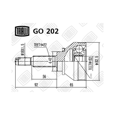 ШРУС наружный для автомобилей ЗАЗ Sens/Chance/ЗАЗ 1102 Таврия 1.3