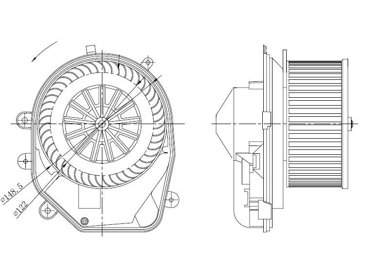 Электровентилятор отопления для автомобилей VW Passat B5 (96-)/Audi A4 B5 (94-) А/С+