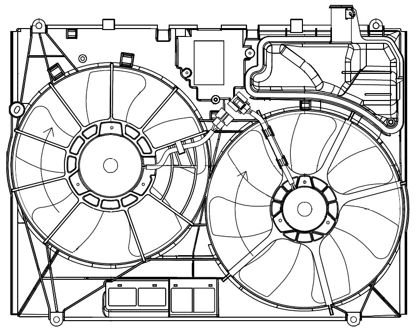 Электровентилятор охлаждения для автомобилей RX II (03-) 3.0i/3.3i [1MZ-FE; 3MZ-FE] (2 вент.) (с кожухом)