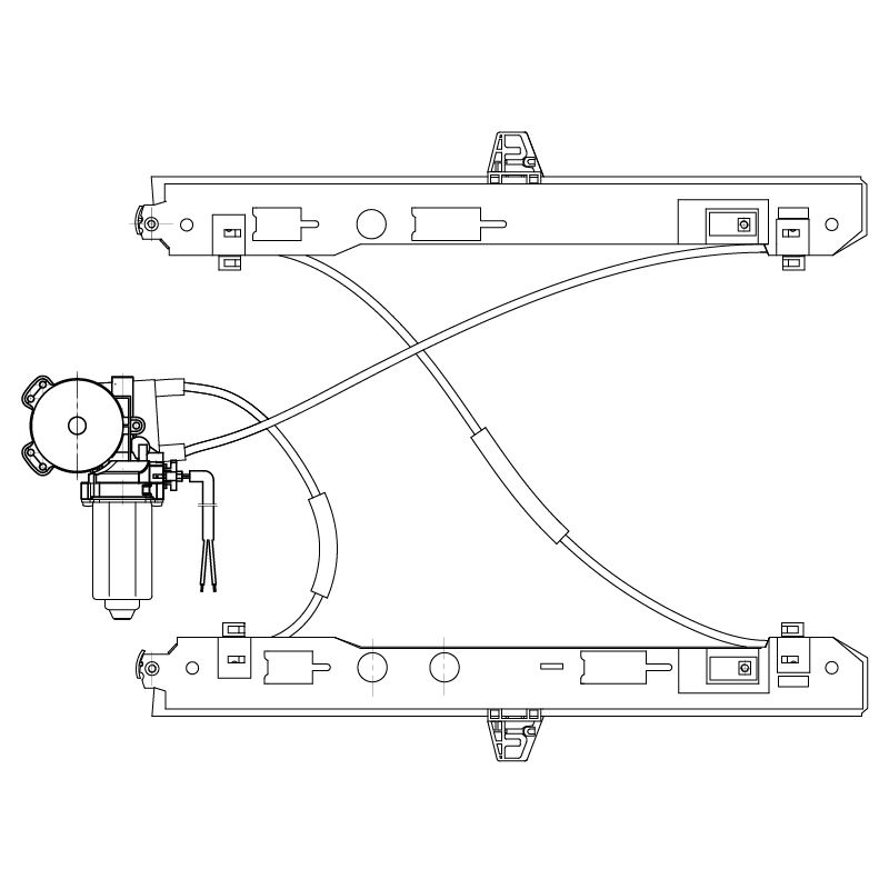 Стеклоподъёмник в сборе для автомобилей Renault Megane II (02-) передн. лев. с мотором