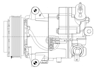 Компрессор кондиционера для автомобилей Astra J (10-) 1.6i/1.8i (109mm 6PK)