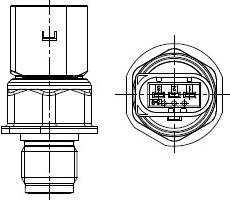 Датчик давления топлива для автомобилей VAG Transporter T5 (09-)/Amarok (10-) 2.0TDi