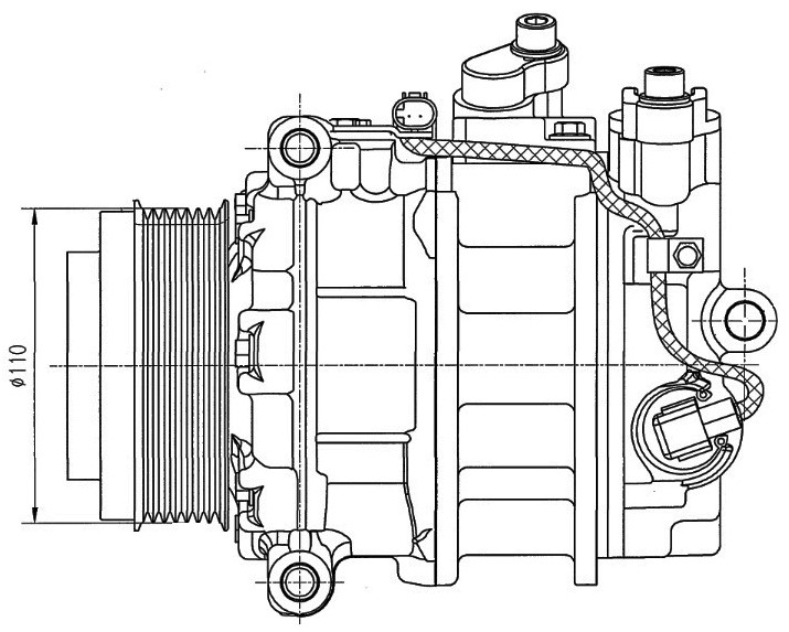Компрессор кондиционера для автомобилей ML (W164) (05-)/GL (X164) (06-) 3.0CDI 7PK