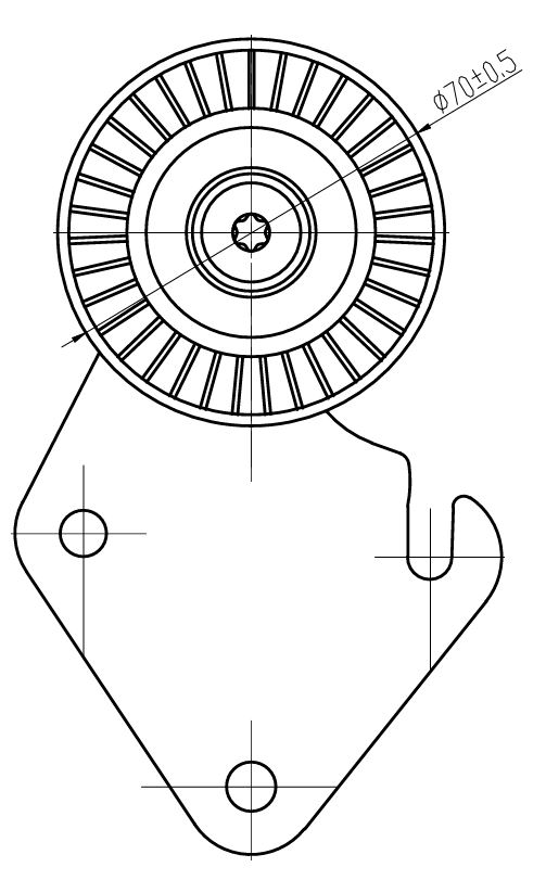 Ролик приводного ремня для автомобилей Peugeot 306 (97-)/406 (96-) 1.8i/2.0i [XU] A/C+ опорный с кронштейном d70