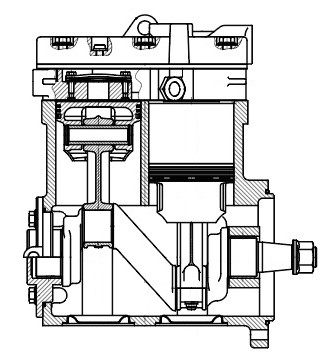 Компрессор воздушный для а/м Volvo FH/FM (05-)/FH12 (93-) (2 цилиндра, 704 см3)