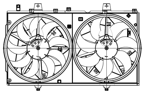 Электровентилятор охлаждения для а/м Nissan X-Trail (T32) (14-) (2 вент.) (с кожухом)
