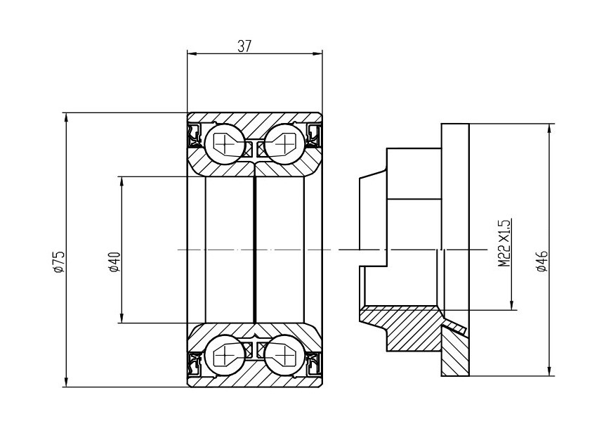 Ремкомплект ступицы передней для автомобиля Ford Mondeo III (00-)