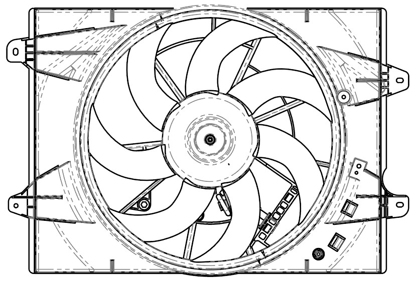 Электровентилятор охлаждения для автомобилей Chery Tiggo 8 Pro (21-)/Exeed LX (22-) 1.6T/2.0T (с кожухом)